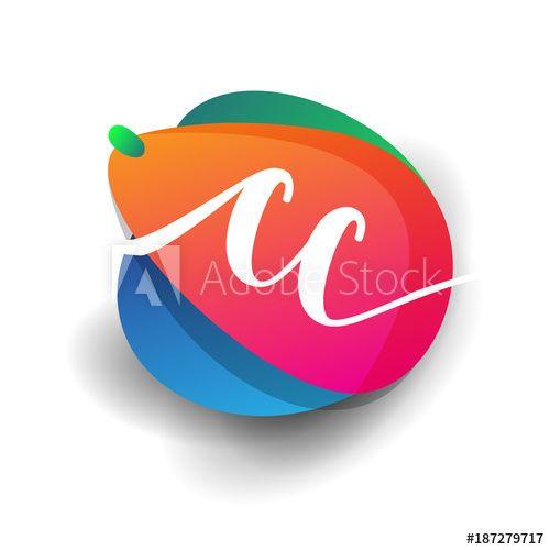 This Company with C C Logo - Letter CC logo with colorful splash background, letter combination ...