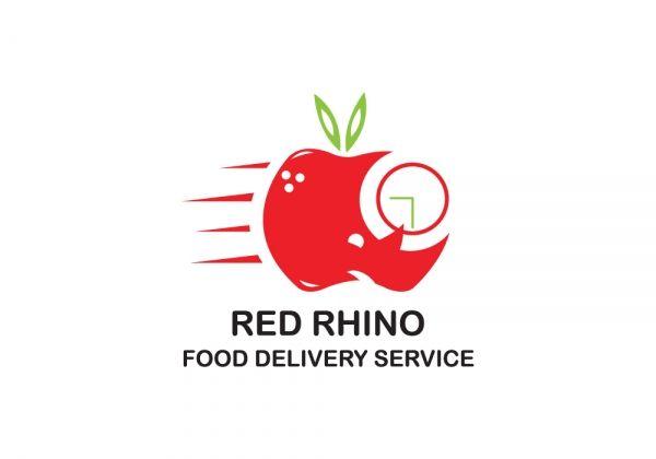 Red Rhino Logo - Red Rhino Food Apple Delivery • Premium Logo Design