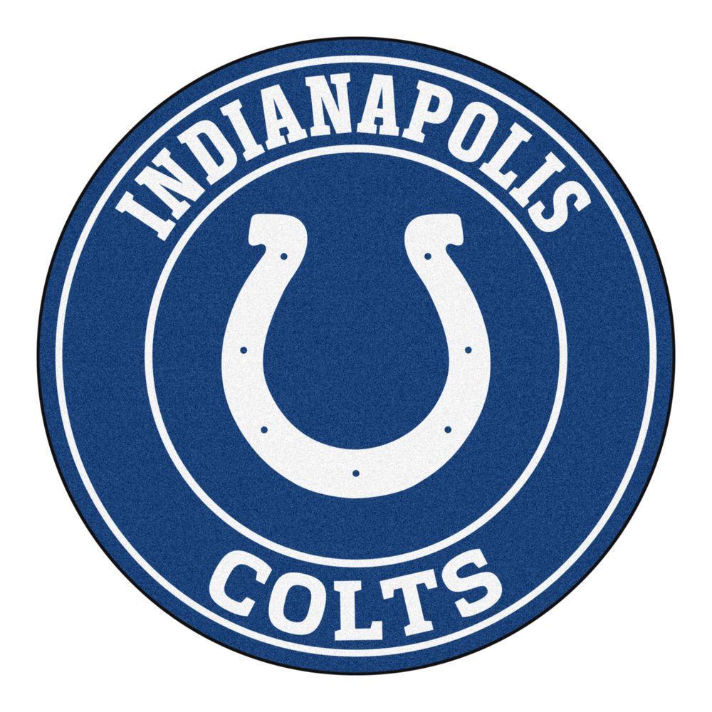 NFL Colts Logo - FANMATS NFL Indianapolis Colts Blue 2 Ft. Round Area Rug 17961