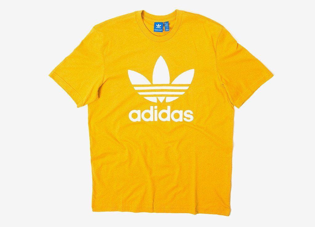 Adidas Originals Trefoil Logo - adidas Originals Trefoil T Shirt Tactile Yellow at The Chimp Store