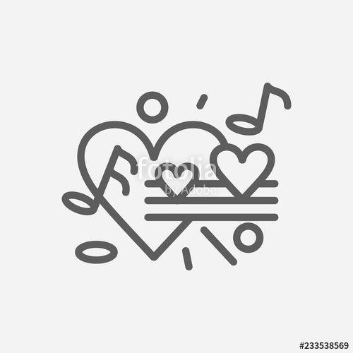 Love App Logo - Love song icon line symbol. Isolated vector illustration of icon ...