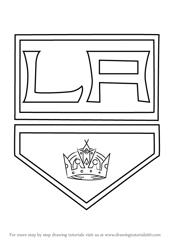 Los Angeles Kings Logo - Learn How to Draw Los Angeles Kings Logo (NHL) Step by Step ...
