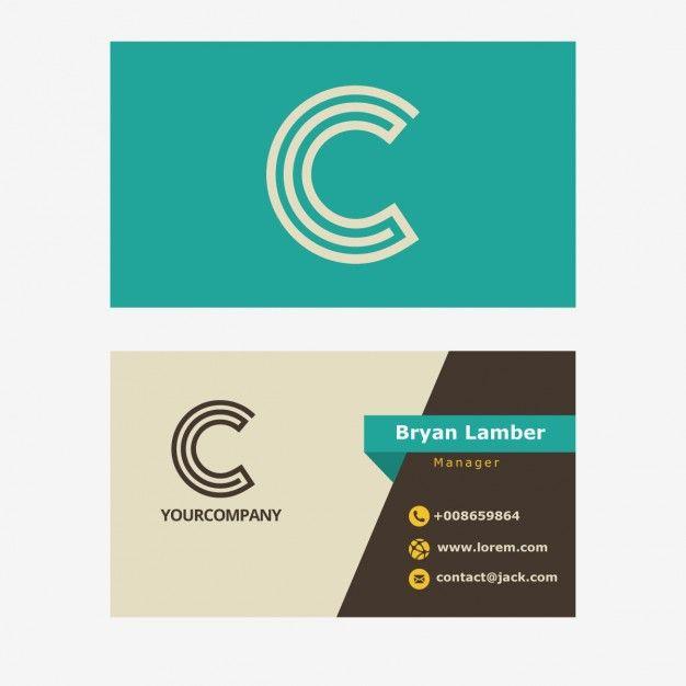 Retro C Logo - Retro business card with c letter Vector