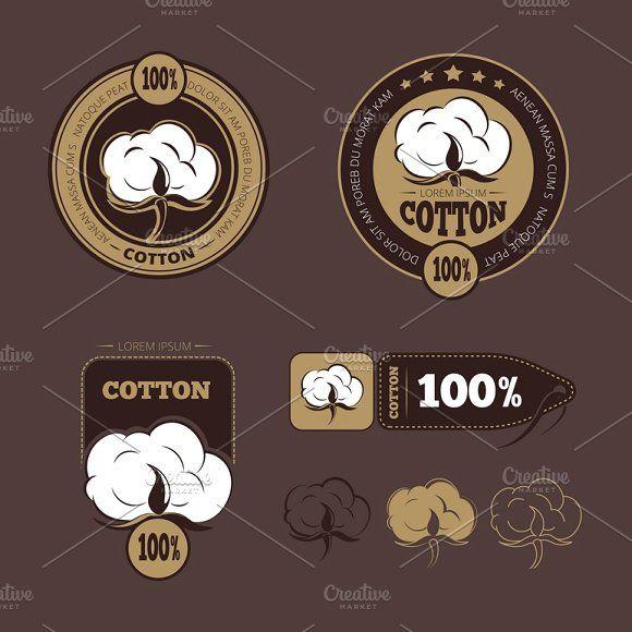 Retro C Logo - Retro cotton vector labels Illustrations Creative Market