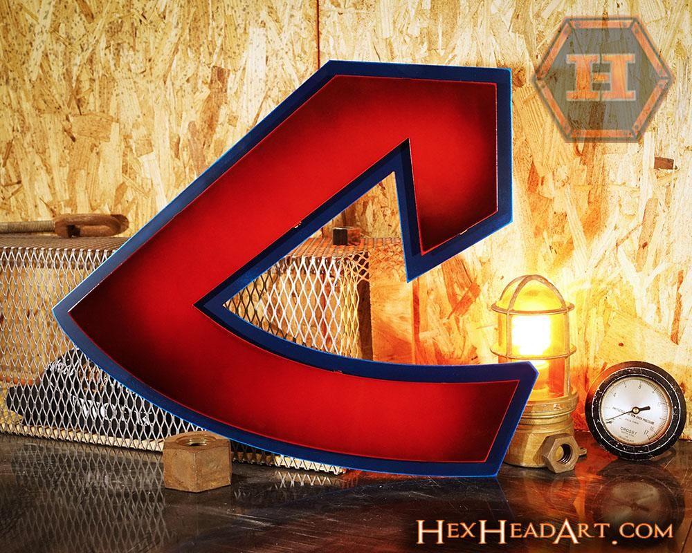 Retro C Logo - Cleveland Indians Retro C Logo 3D Metal Artwork - Hex Head Art