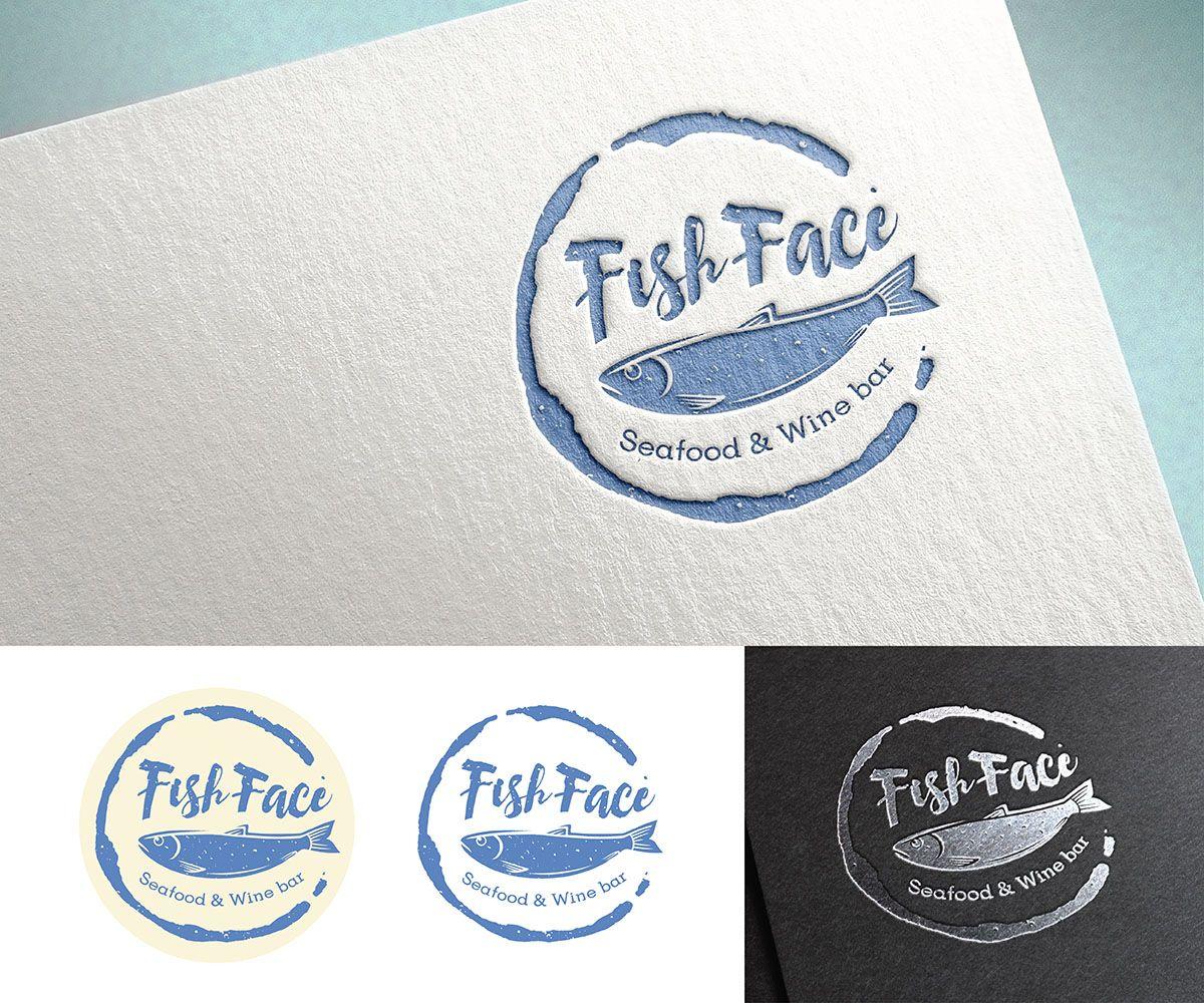 Fish Face Logo - Modern, Elegant, Seafood Restaurant Logo Design for Fish Face