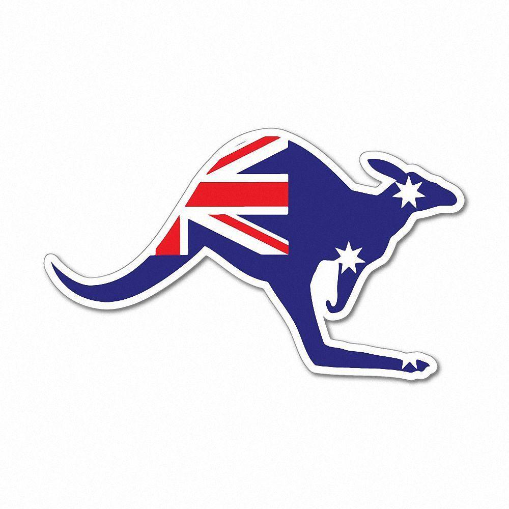 Kangaroo Australian Flag Logo - Kangaroo Australian Flag Sticker Aussie Car Flag 4x4 Funny Ute ...