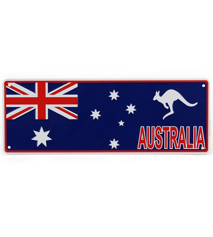 Kangaroo Australian Flag Logo - Australian Flag & Kangaroo License Plate. Australia the Gift