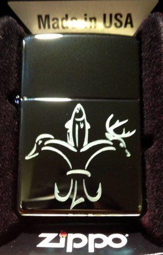 Fish Face Logo - Zippo Custom Lighter Fish Deer Hook Hunting Fishing Face Logo