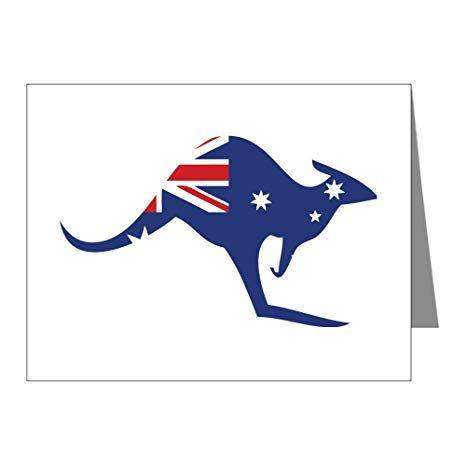 Kangaroo Australian Flag Logo - Amazon.com : CafePress Flag Kangaroo Note Cards