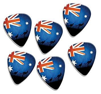 Kangaroo Australian Flag Logo - Australia Flag Kangaroo 6 X Loose Logo Guitar Picks GD