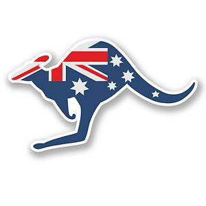 Kangaroo Australian Flag Logo - x 10cm Australia Kangaroo Vinyl Decal Sticker Travel Luggage Flag