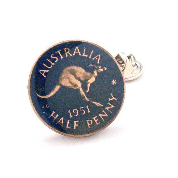 Kangaroo Australian Flag Logo - Australia Penny Tie Tack Lapel Pin Flag Wedding Gift Kangaroo