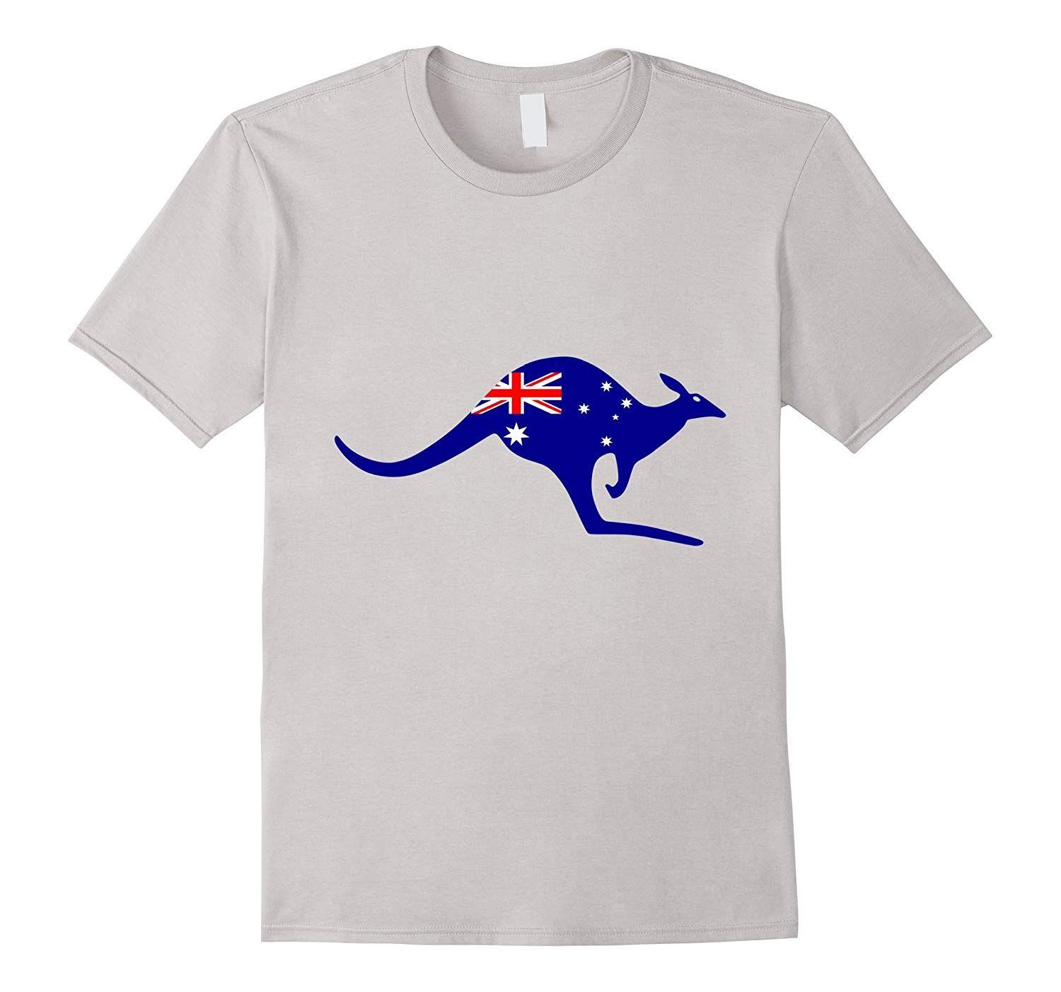 Kangaroo Australian Flag Logo - Aussie Kangaroo