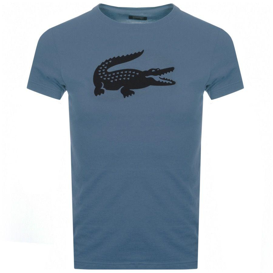 Lacoste Shirt Logo - Lacoste Sport Croc Logo T Shirt Blue | Mainline Menswear