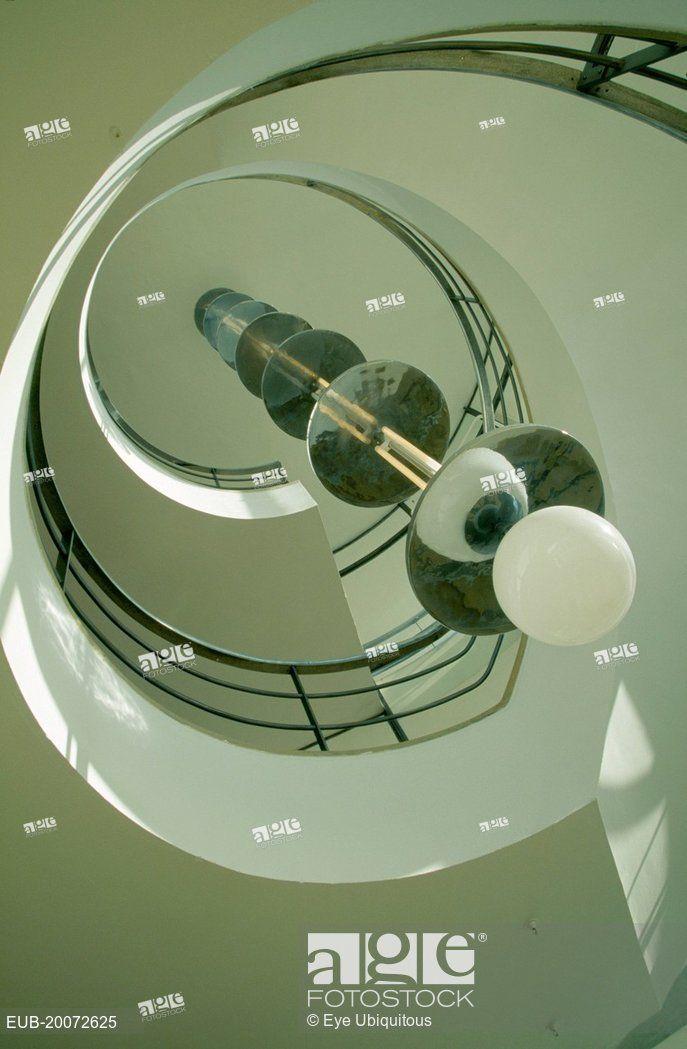 Green Eye Helix Logo - De La Warr Pavilion. Interior view looking upwards at the helix like