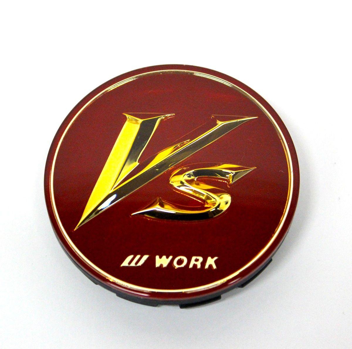 Red vs Logo - Work VS center cap set (RED) JDM Super Wheels