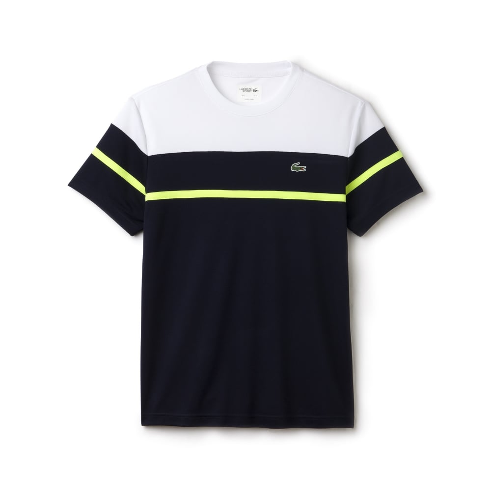 Lacoste Shirt Logo - Buy MEN'S LACOSTE SPORT COLORBLOCK T-SHIRT From Lacoste in White