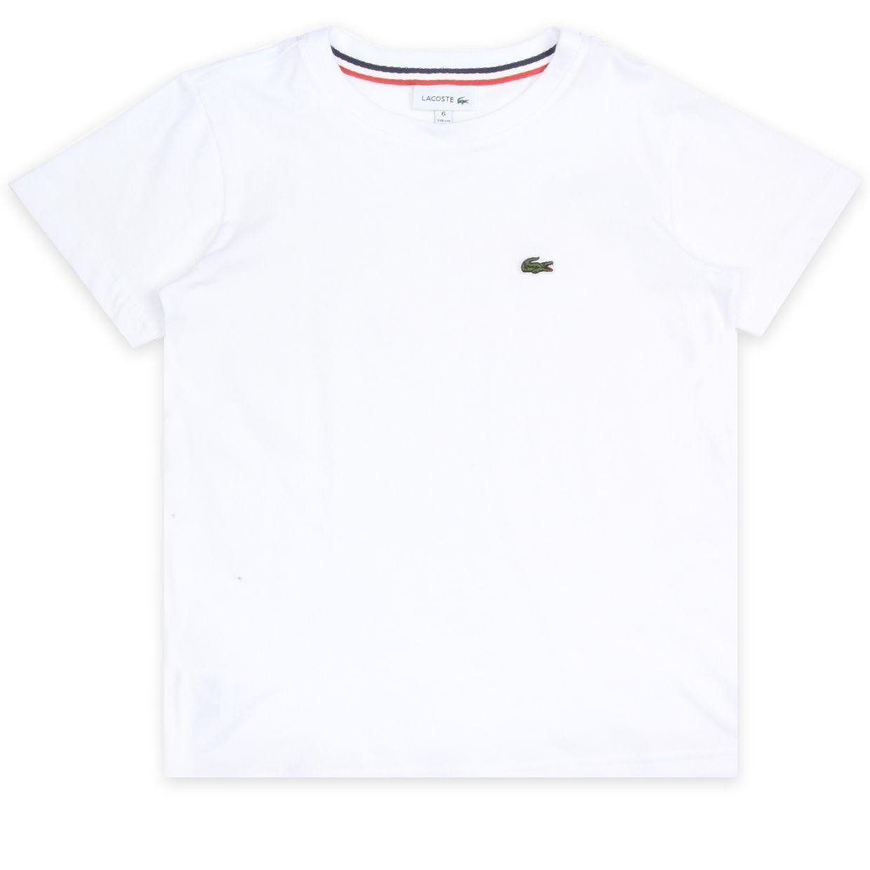 Lacoste Shirt Logo - Lacoste Kids Green Crocodile Logo White T-Shirt
