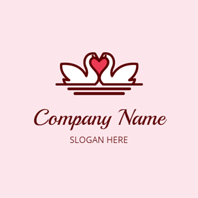 Red Swan Company Logo - Free Swan Logo Designs. DesignEvo Logo Maker