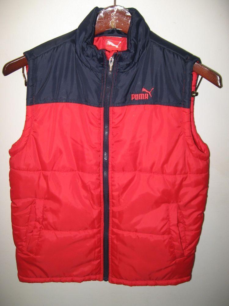Cool LRG Logo - Puma Boy's Quilted Red & Blue Zipper Front Polyester Insulated Cat
