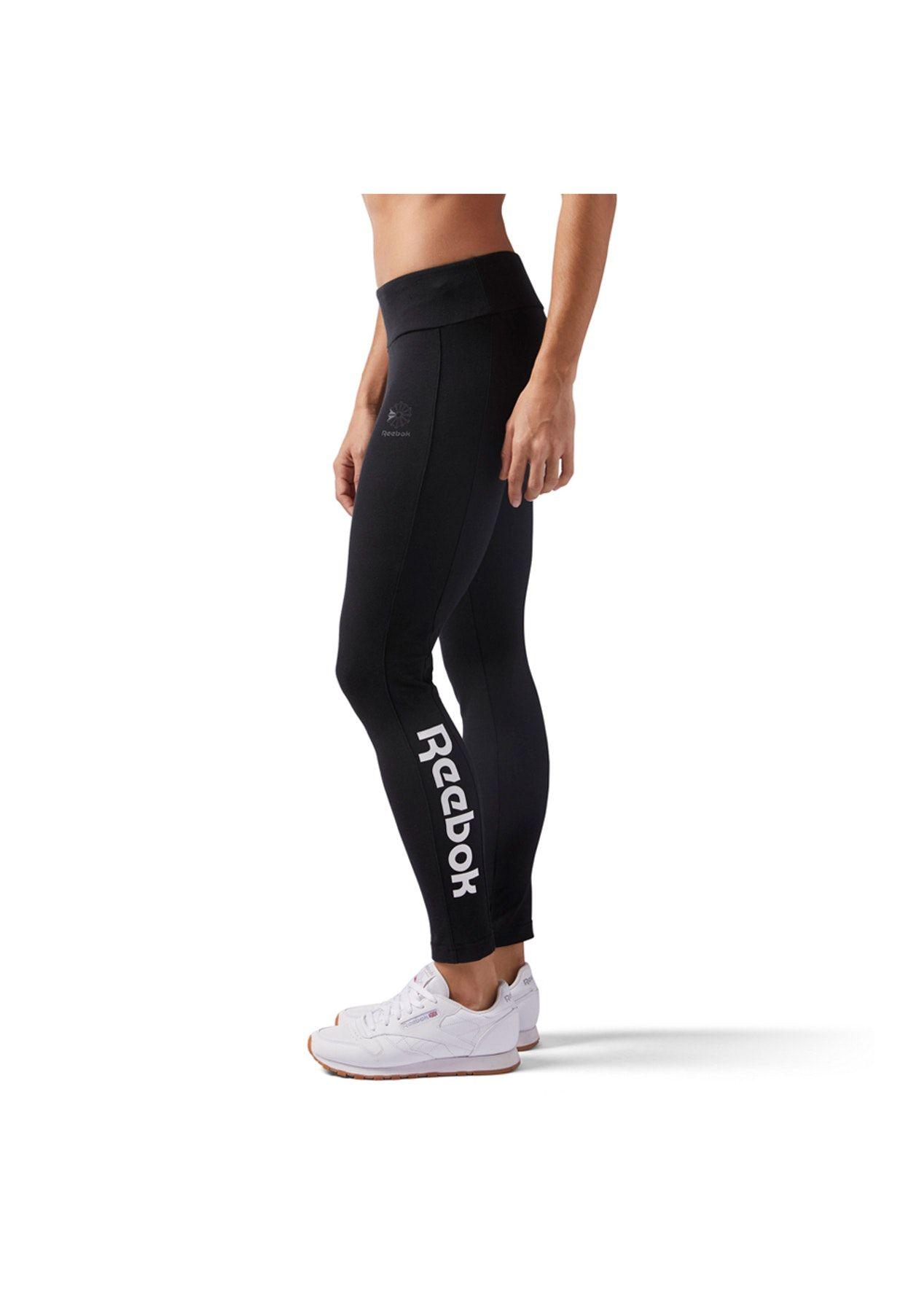 Long F Logo - Reebok Womens - F Logo Legging - Black - Reebok Encore - Onceit