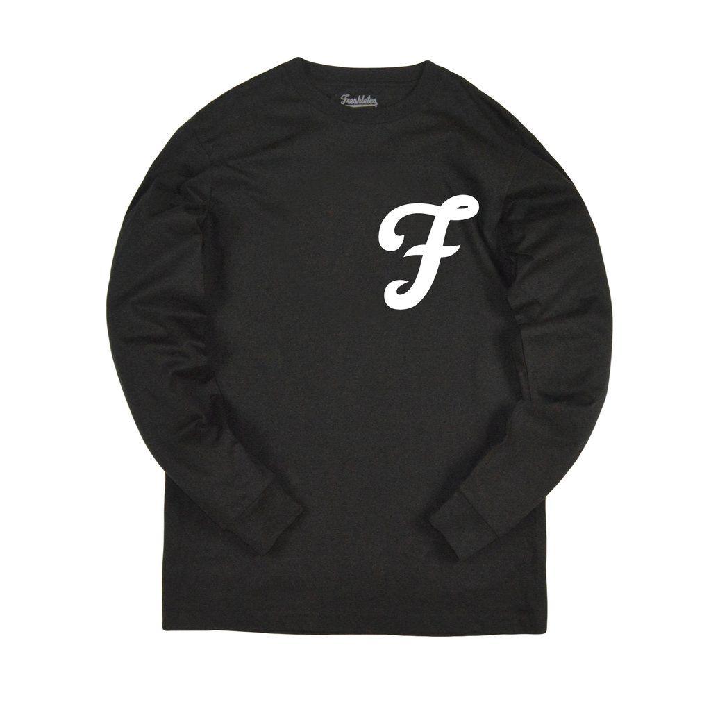 Long F Logo - Script F Logo L/S Tee - Black | Freshletes