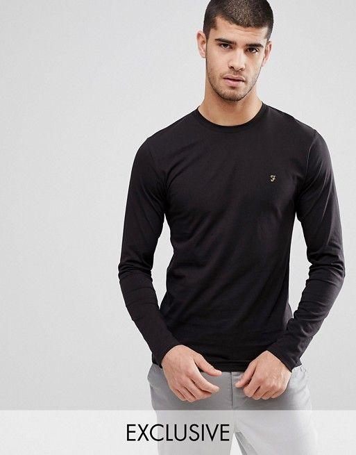 Long F Logo - Farah. Farah T Shirt With F Logo Slim Fit Exclusive Long Sleeves