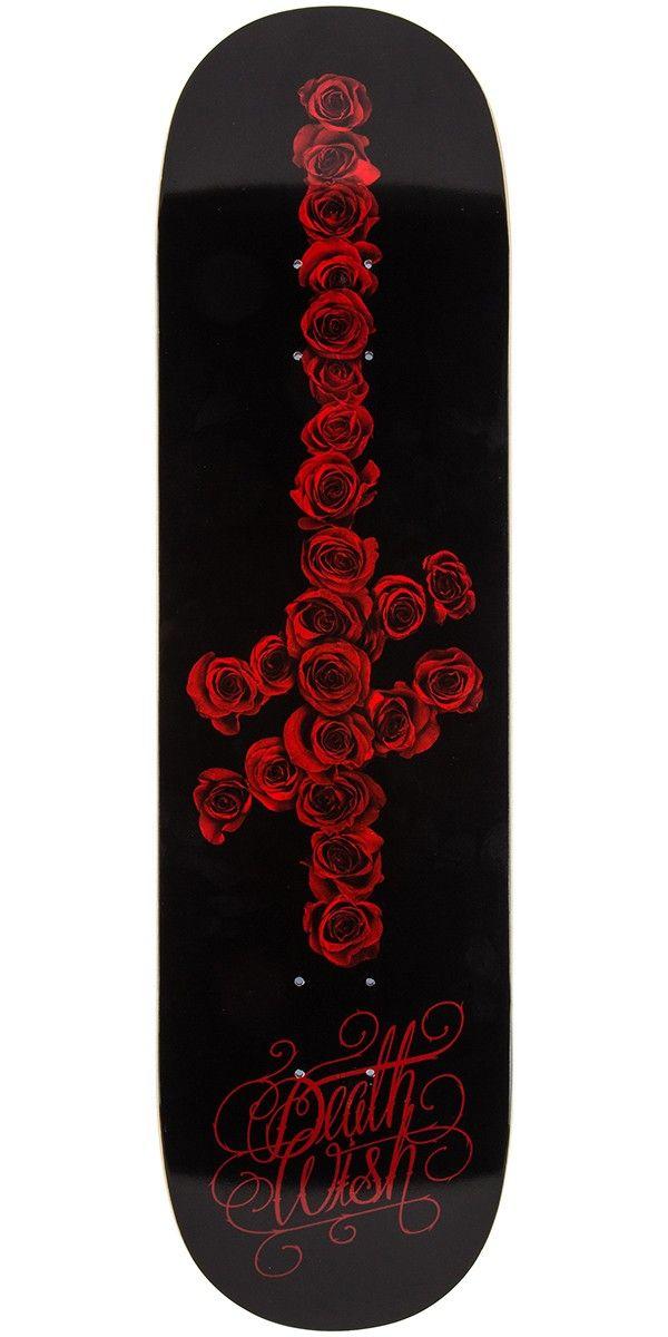 Death Wish Gang Logo - Deathwish Gang Logo Roses Skateboard Deck