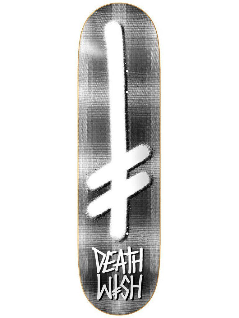 Death Wish Gang Logo - Deathwish Gang Logo Grey Plaid Deck 8