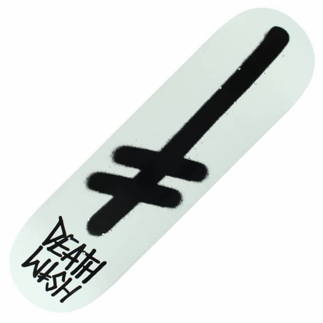 Death Wish Gang Logo - Deathwish Skateboards Gang Logo White/Black Skateboard Deck 8.475''