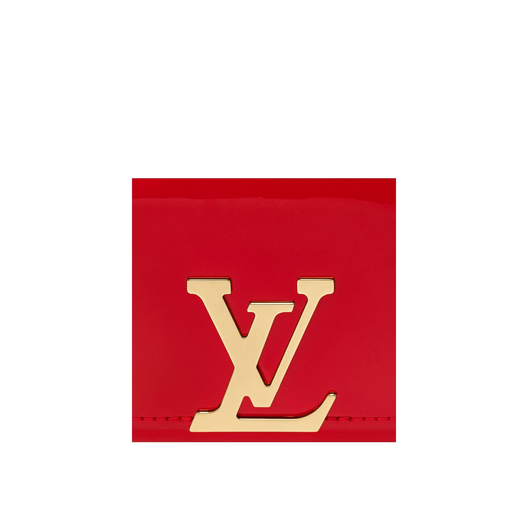 Red Louis Vuitton Logo - Louise Clutch PM Leather Evening Bag. LOUIS VUITTON ®