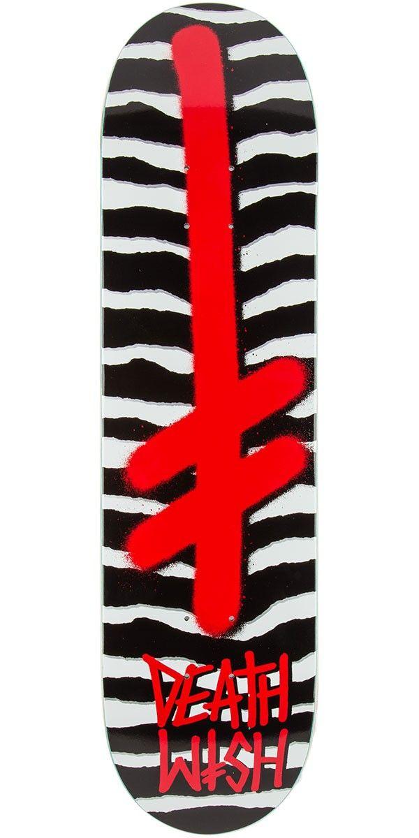 Death Wish Gang Logo - Deathwish Gang Logo Skateboard Deck - Black/White - 8.0