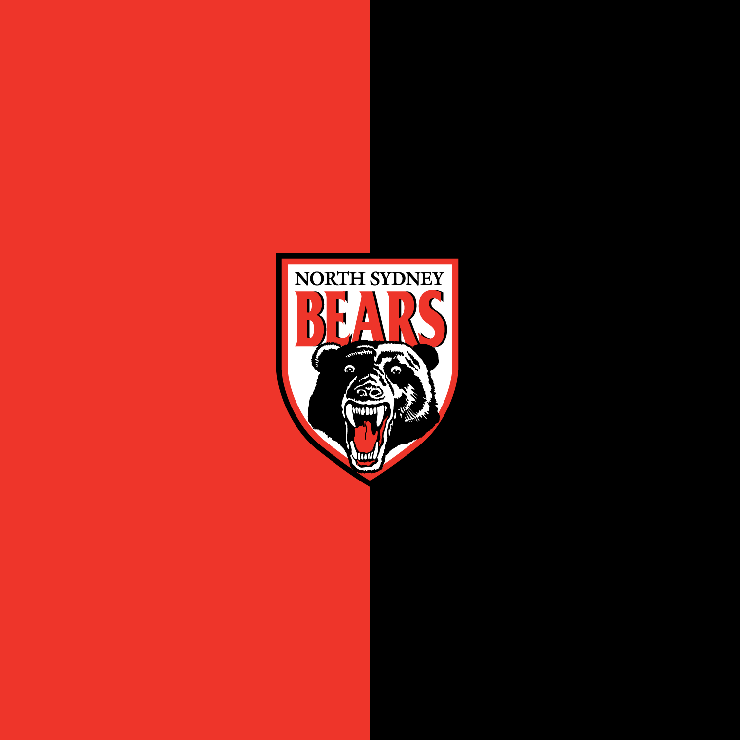 Red and Black Bears Logo - nsb-2016-website-bears-logo-red-black-bg-1500px - North Sydney Bears