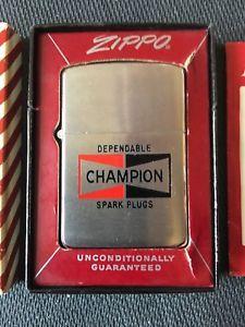 1960 Champion Spark Plugs Logo - ZIPPO LIGHTER SPARK PLUG CONDITION