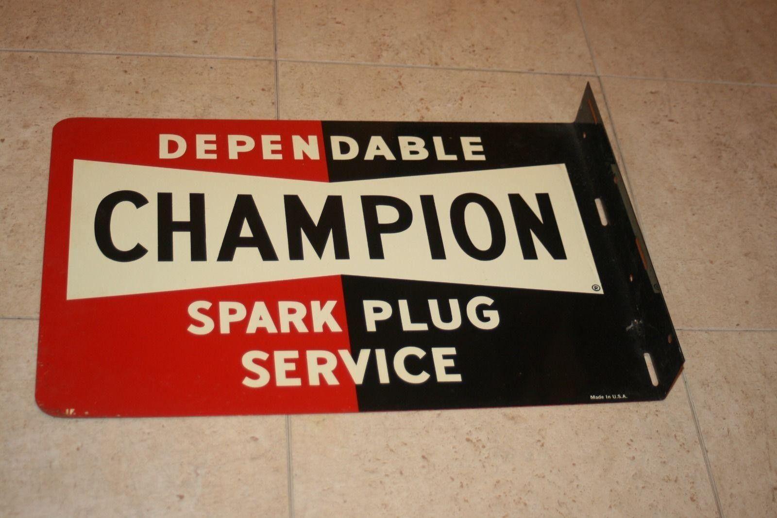 1960 Champion Spark Plugs Logo - 1960's Champion Spark Plugs Flange Sign. 1F. Double sided. Excellent ...