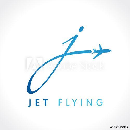 J Company Logo - J letter jet travel company logo. Airline business travel logo ...