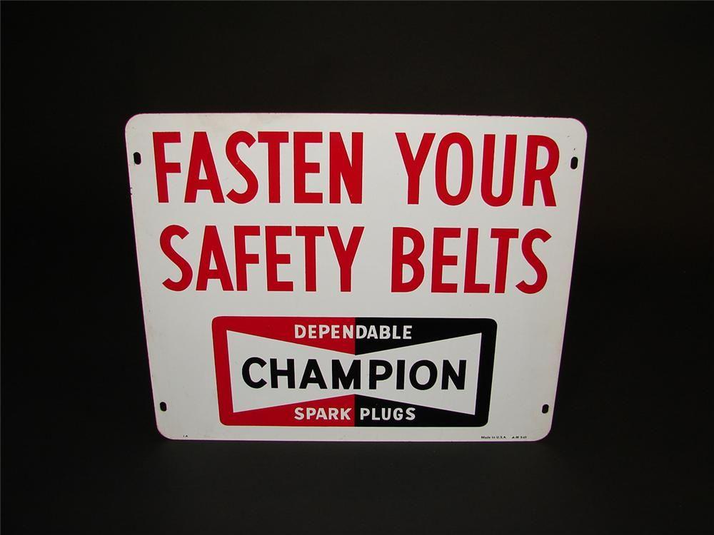 1960 Champion Spark Plugs Logo - 1960s Champion Aviation Spark Plugs 'Fasten Your Seat Belts'