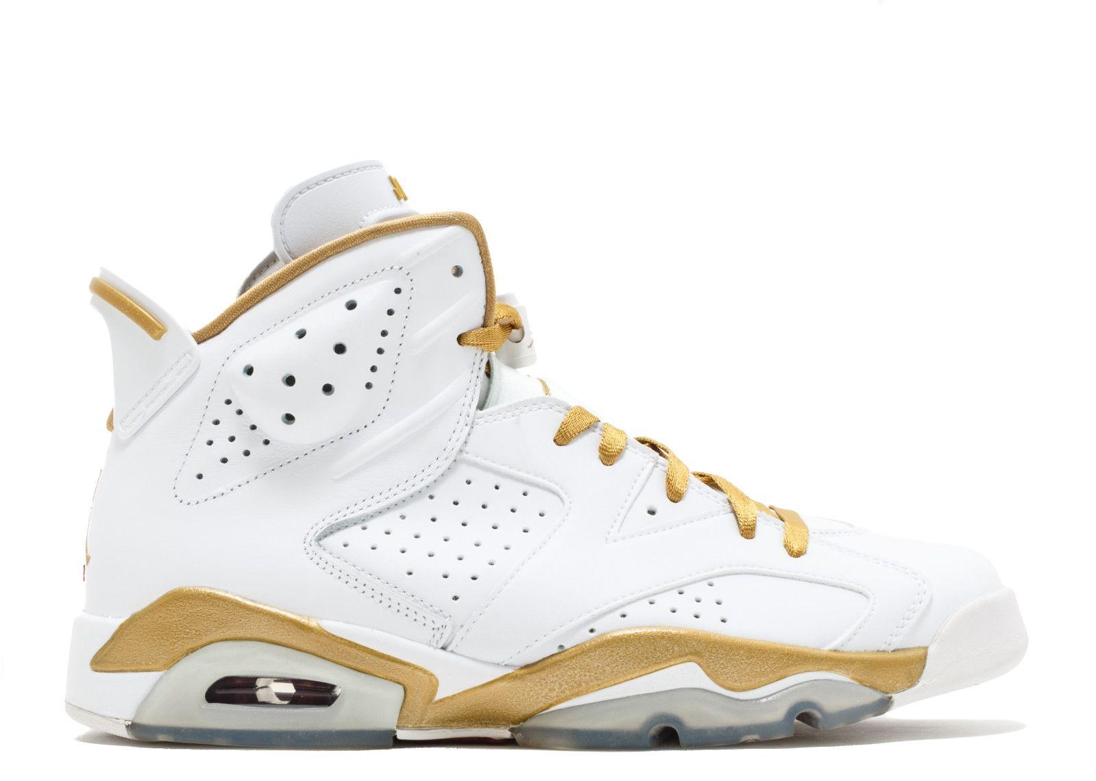 Gold White Jordan Logo - Air Jordan 6 Retro 