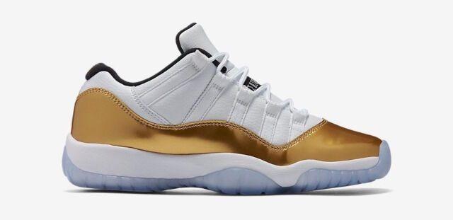 Gold White Jordan Logo - Nike Air Jordan Ceremony 11 XI Low Retro Gold White Olympic Size 8 ...