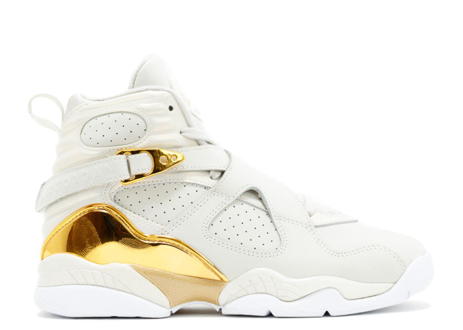 Gold White Jordan Logo - Air Jordan 8 Retro C&c Bg (gs) - Air Jordan - 833378 030 - light ...