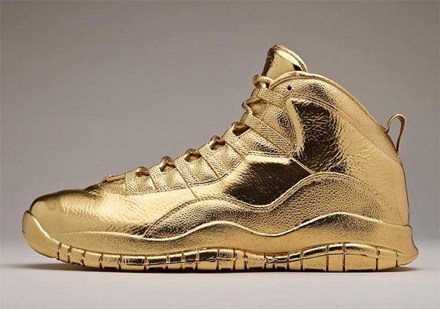 Gold White Jordan Logo - Jordan 10 OVO Gold Matt Senna | SneakerNews.com