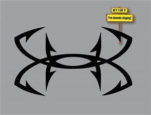Hooks Logo - Under Armour Fish Hooks Logo Fishing Decal Sticker Choose Color | eBay