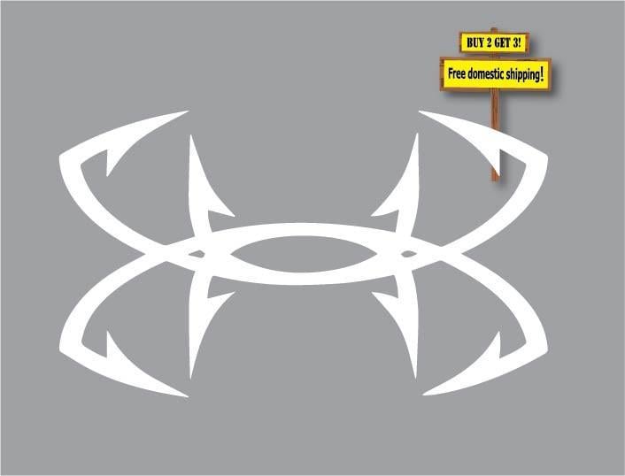 Under Armour Fish Hook Logo - Under Armour Fishing Hooks White Decals FREE SHIPPING !!!!! | The ...