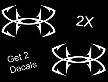 Under Armour Fish Hook Logo - 2x Under Armour Fish Hook Vinyl Decal Sticker for Car Truck SUV Boat