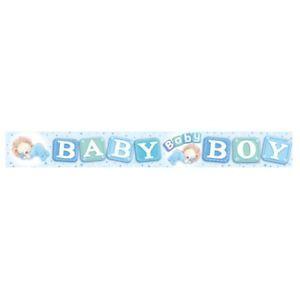 Blue Block S Logo - Blue Blocks New Born Baby Boy Banner Party Bunting.6m [ef]