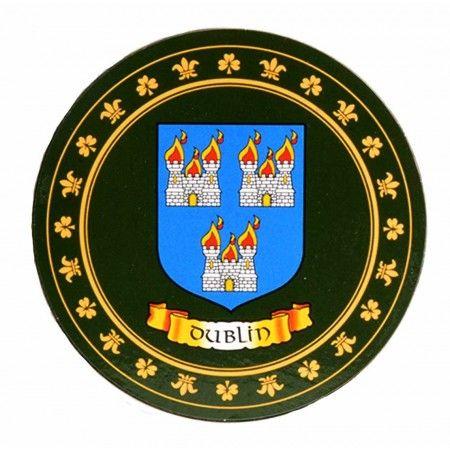 Dublin Crest Logo - Heraldic Coaster With Dublin Crest Design