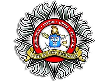 Dublin Crest Logo - Dublin Fire Brigade Badge Shaped Sticker (decal logo ireland ...