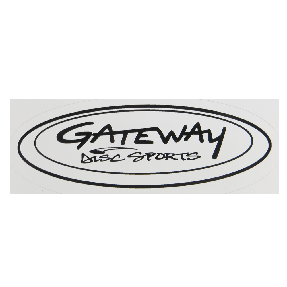 Red White Oval Logo - Gateway Disc Sports Black/White/Red Oval Logo Disc Golf Sticker