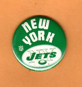 Jets Old Logo - VINTAGE 1970's NEW YORK JETS OLD LOGO 1 3 4 STICK PIN BACK BUTTON